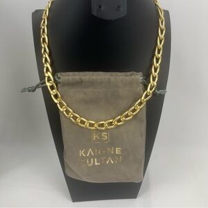 Karine Sultan chunky Y link necklace w T bar drop